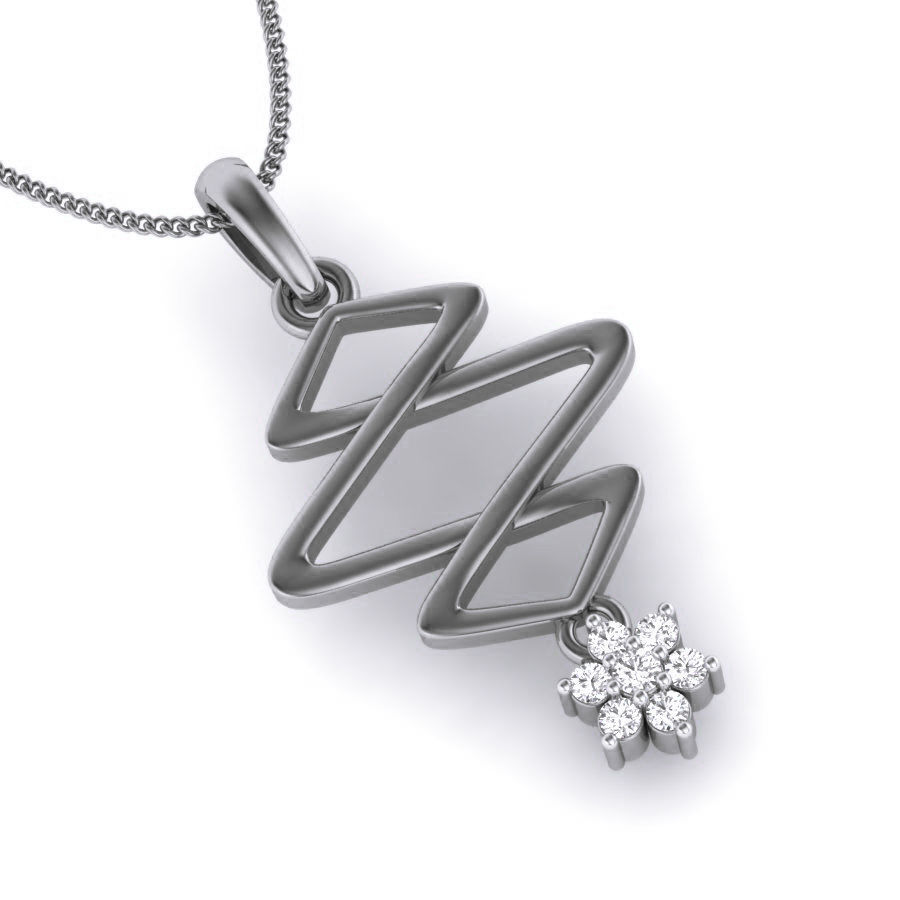 Wire Z Diamond Pendant renders 3dm details 3D print model_12