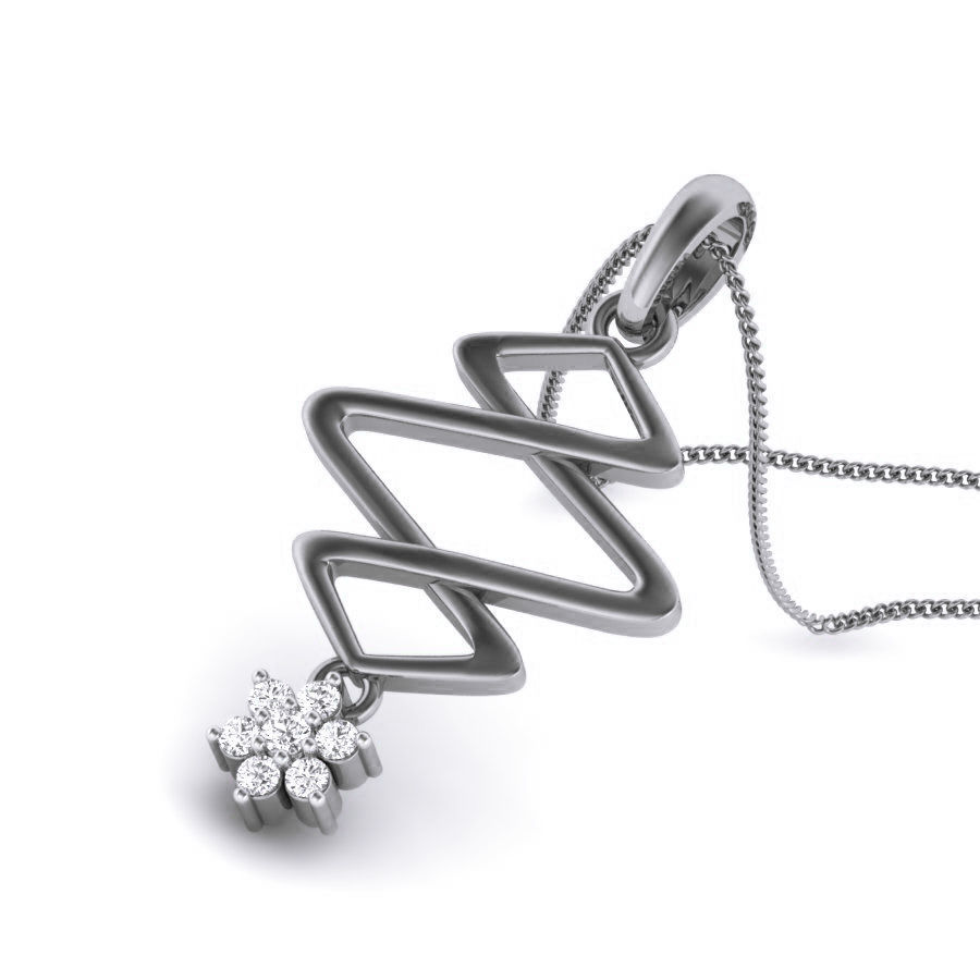 Wire Z Diamond Pendant renders 3dm details 3D print model_2