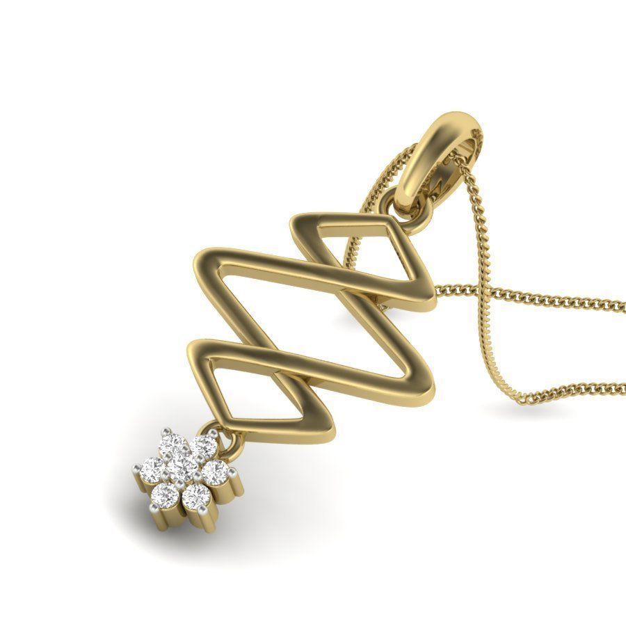 Wire Z Diamond Pendant renders 3dm details 3D print model_1