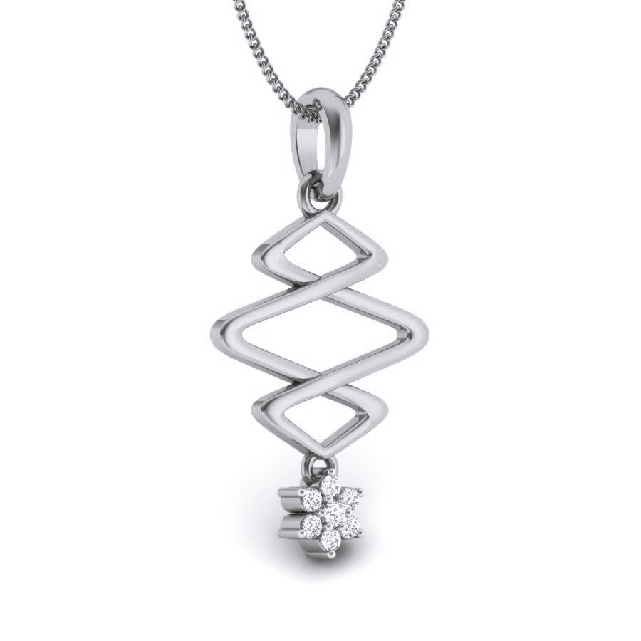 Wire Z Diamond Pendant renders 3dm details 3D print model_6