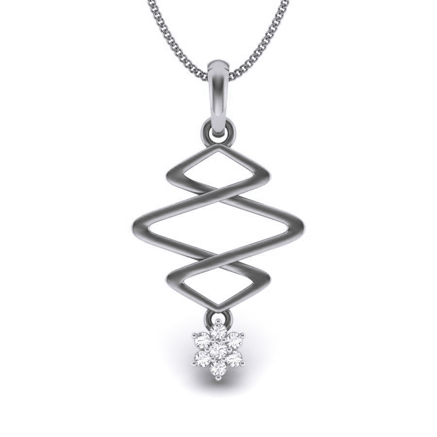 Wire Z Diamond Pendant renders 3dm details 3D print model_14