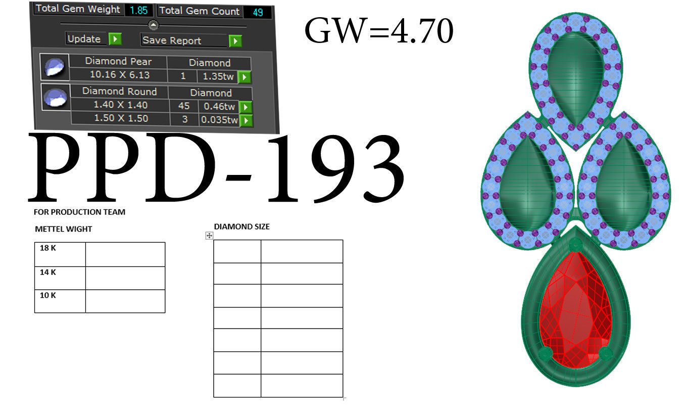 Diamond Pendant renders 3dm details 3D print model_16