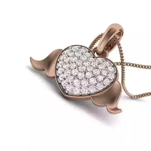 Diamond Heart Love Valentine Pendant renders 3dm details 3D print model