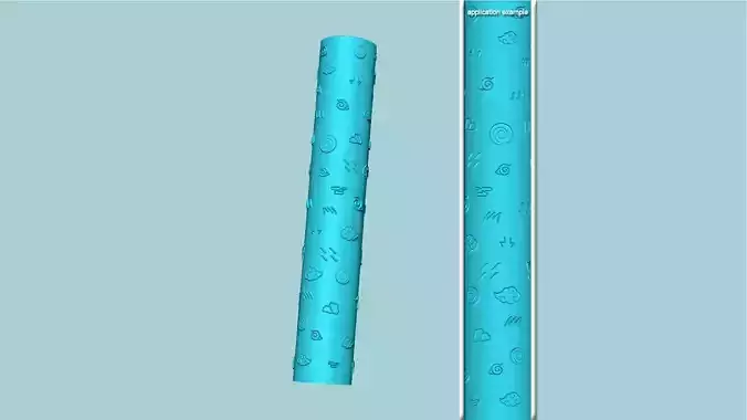 Texture Roll 66 Naruto Positive - Fondant Decoration Maker 3D print model