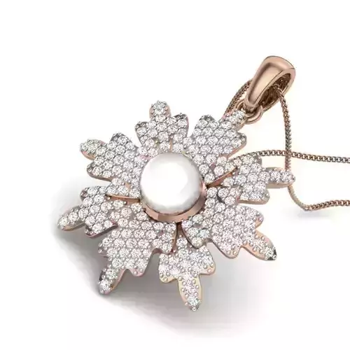 Flower Diamond Cocktail Pendant renders 3dm details