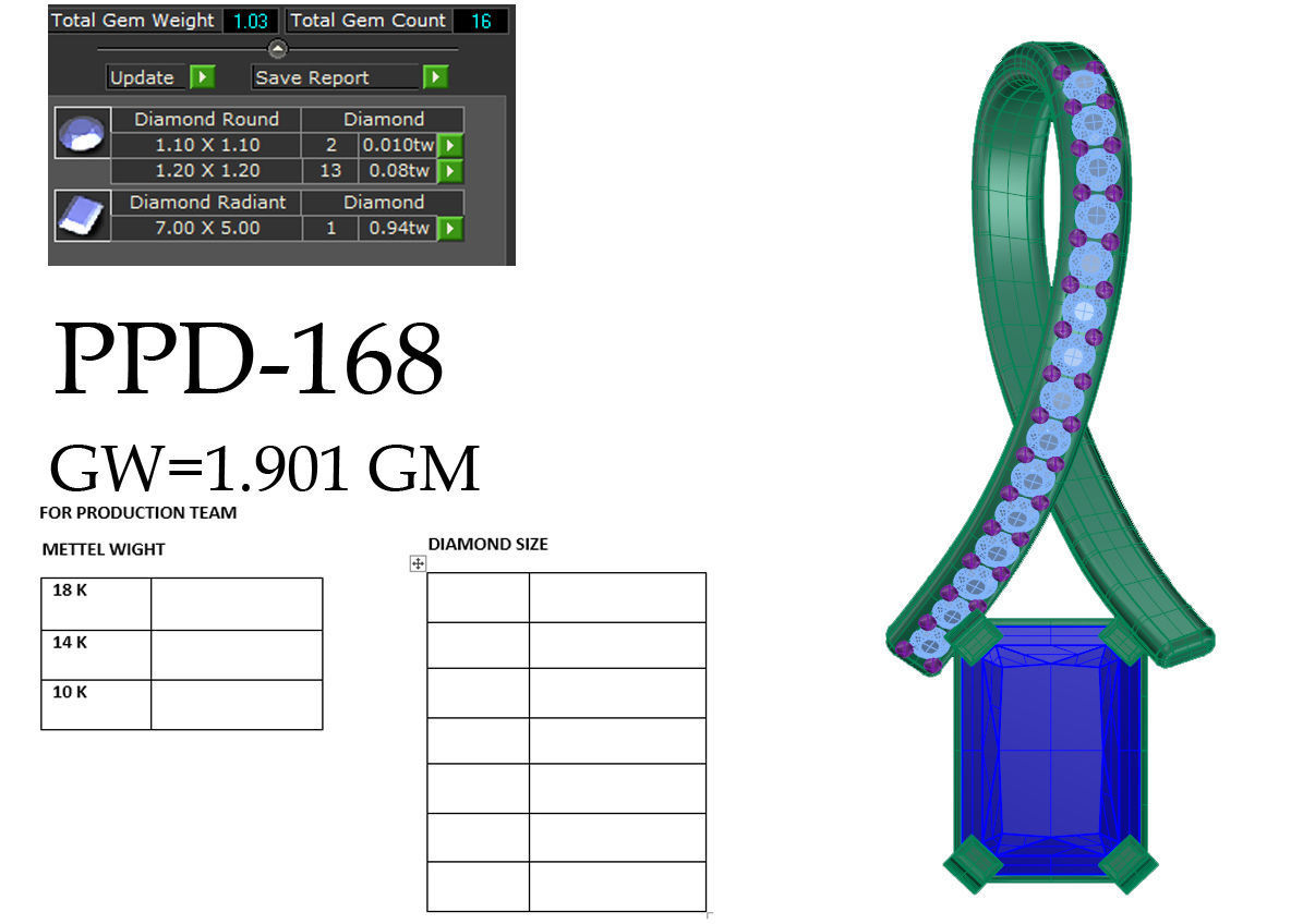 Diamond Pendant renders 3dm details 3D print model_16