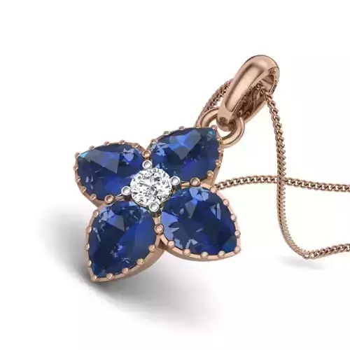 Diamond Flower Pendant renders 3dm details