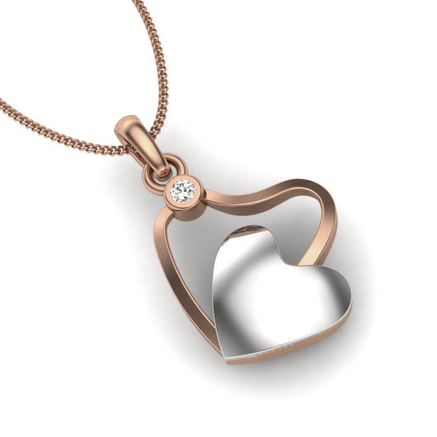 Diamond Heart Love Valentine Pendant renders 3dm details 3D print model_7