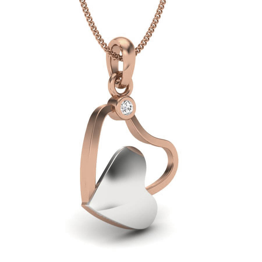 Diamond Heart Love Valentine Pendant renders 3dm details 3D print model_3