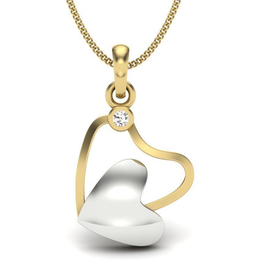 Diamond Heart Love Valentine Pendant renders 3dm details 3D print model_15
