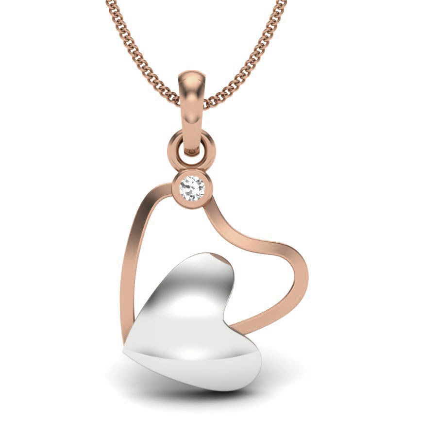Diamond Heart Love Valentine Pendant renders 3dm details 3D print model_14