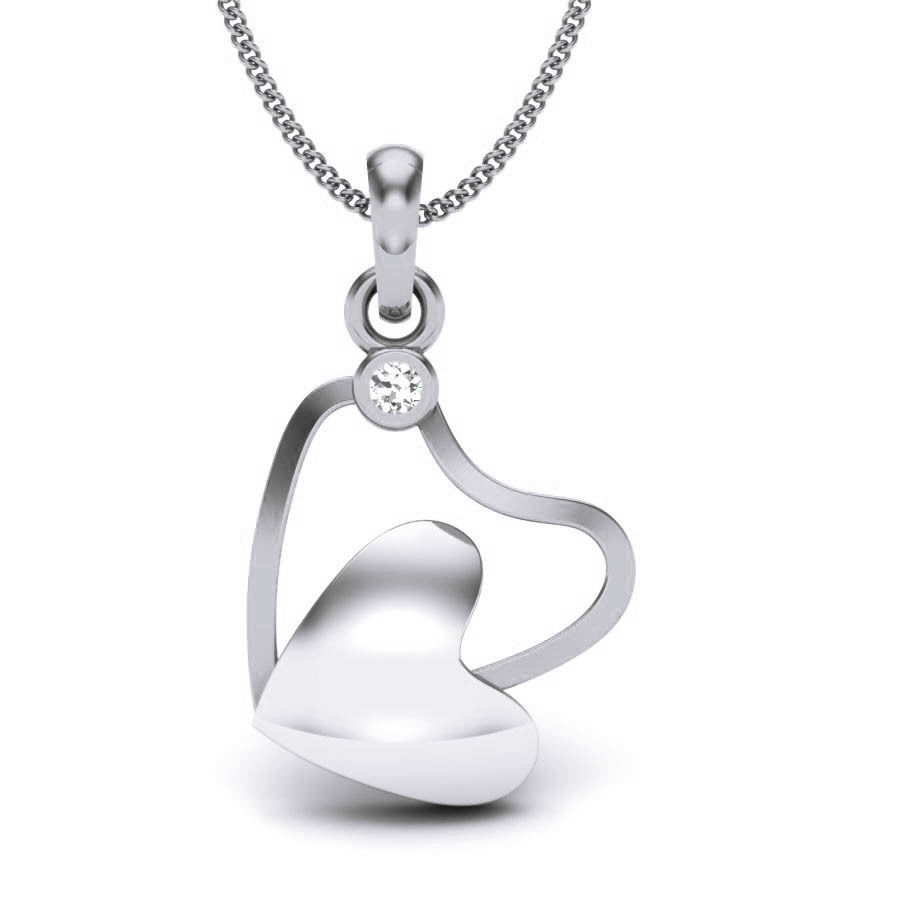 Diamond Heart Love Valentine Pendant renders 3dm details 3D print model_13