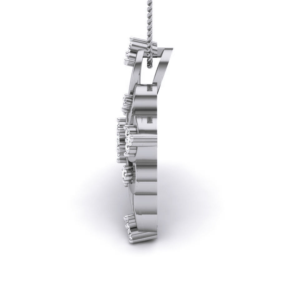 Flower Diamond Pendant renders 3dm details 3D print model_9