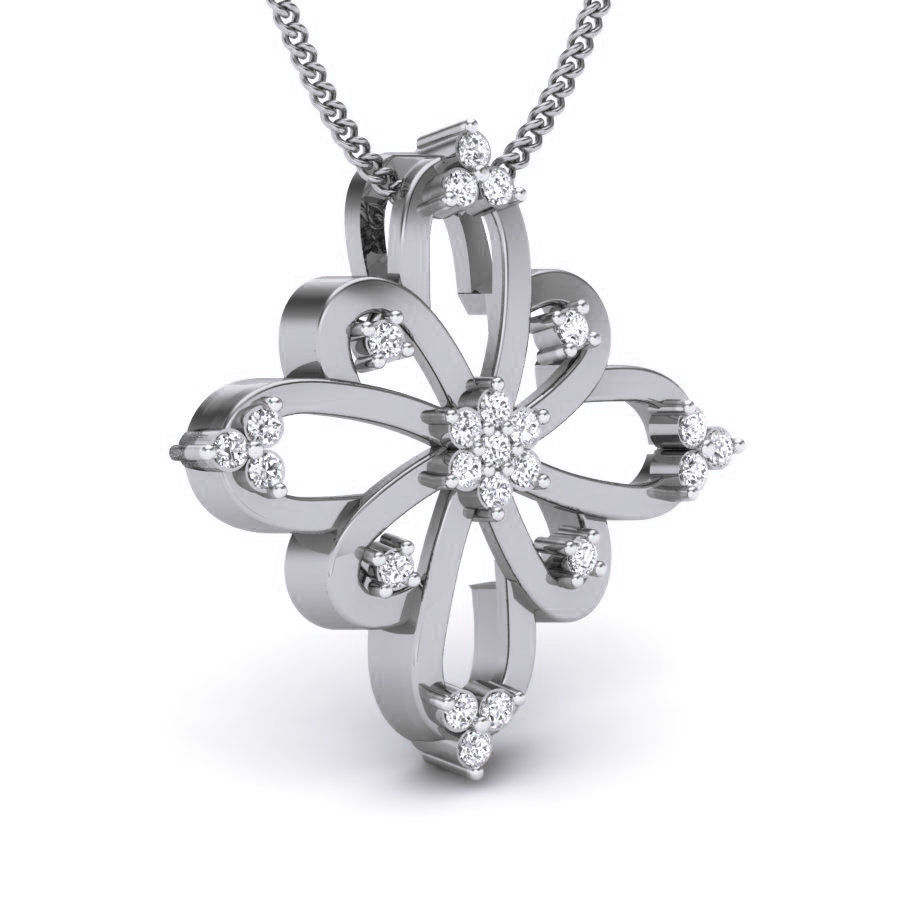 Flower Diamond Pendant renders 3dm details 3D print model_3