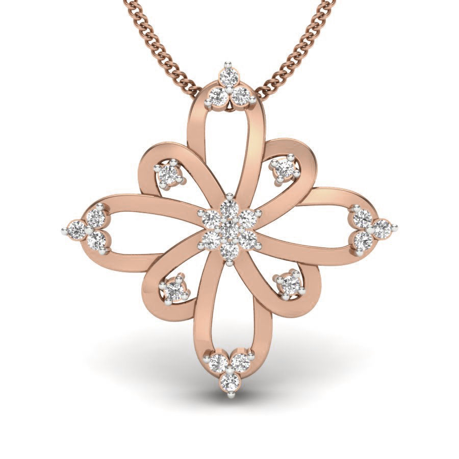 Flower Diamond Pendant renders 3dm details 3D print model_15