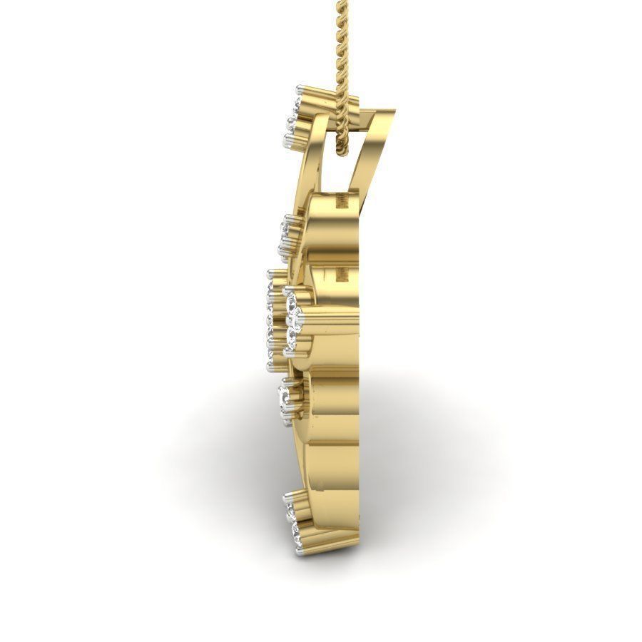 Flower Diamond Pendant renders 3dm details 3D print model_8