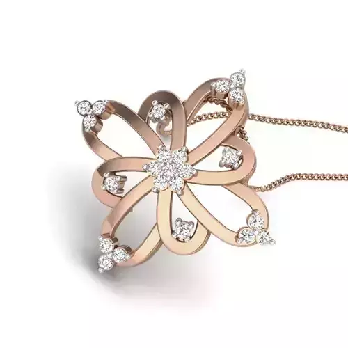 Flower Diamond Pendant renders 3dm details