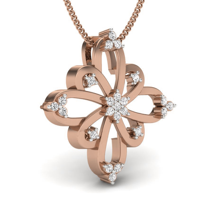 Flower Diamond Pendant renders 3dm details 3D print model_4