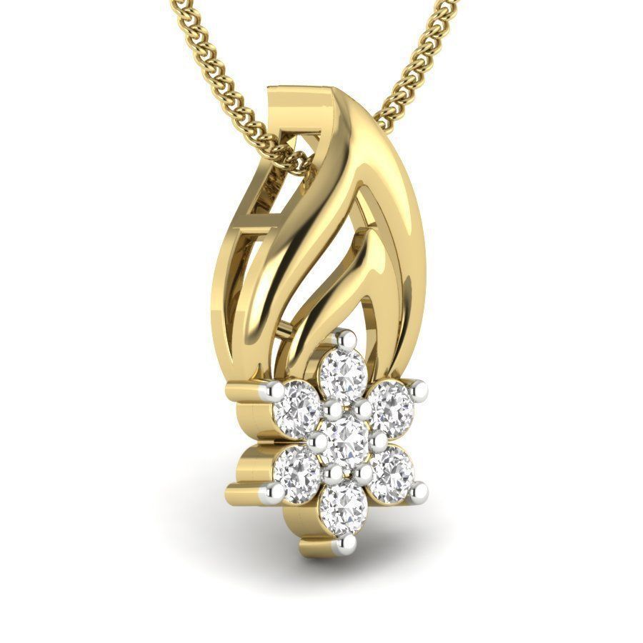 Diamond Pendant Leaf renders 3dm details 3D print model_2