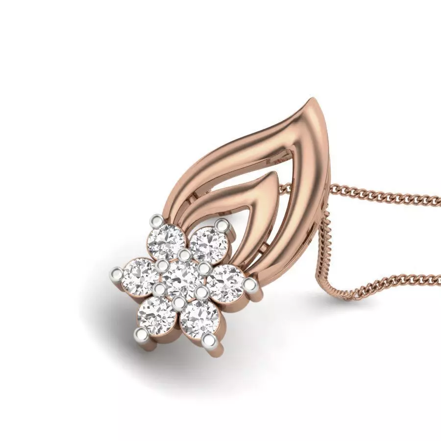 Diamond Pendant Leaf renders 3dm details 3D print model_0