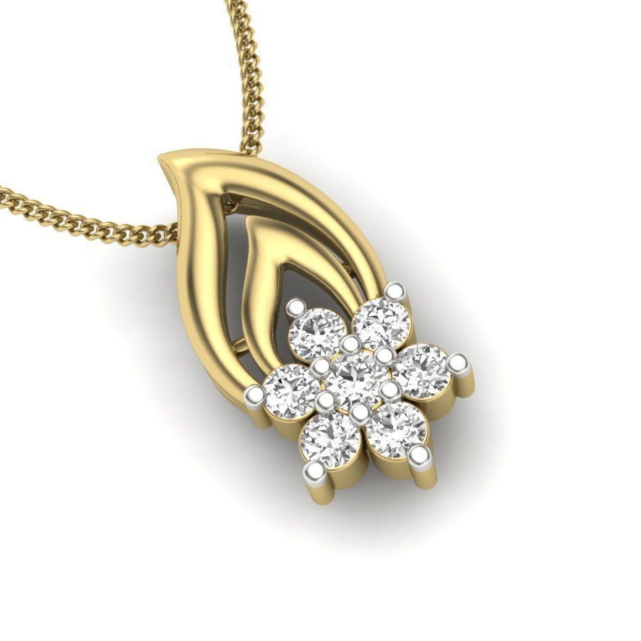 Diamond Pendant Leaf renders 3dm details 3D print model_5