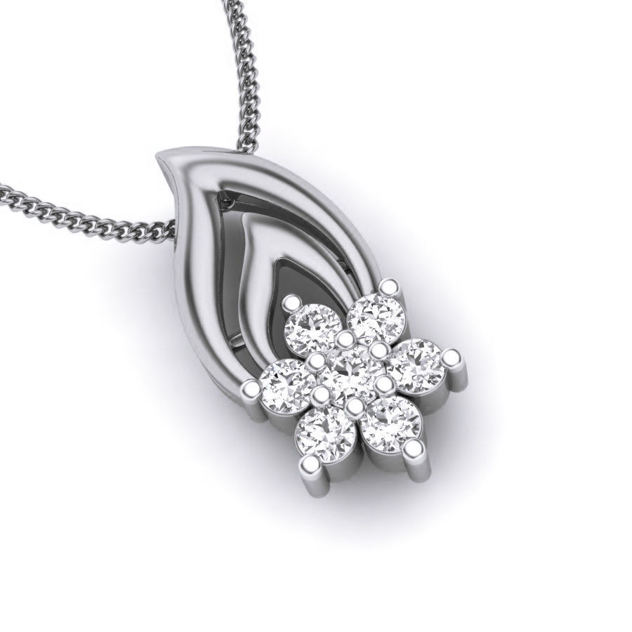 Diamond Pendant Leaf renders 3dm details 3D print model_7