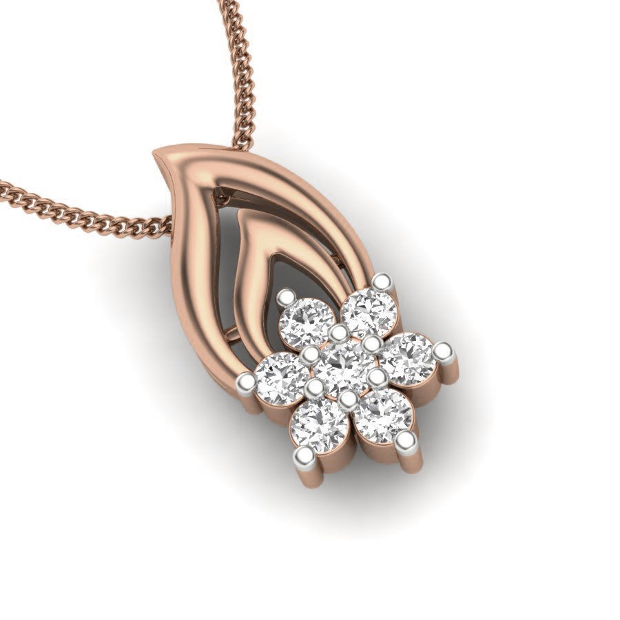 Diamond Pendant Leaf renders 3dm details 3D print model_6