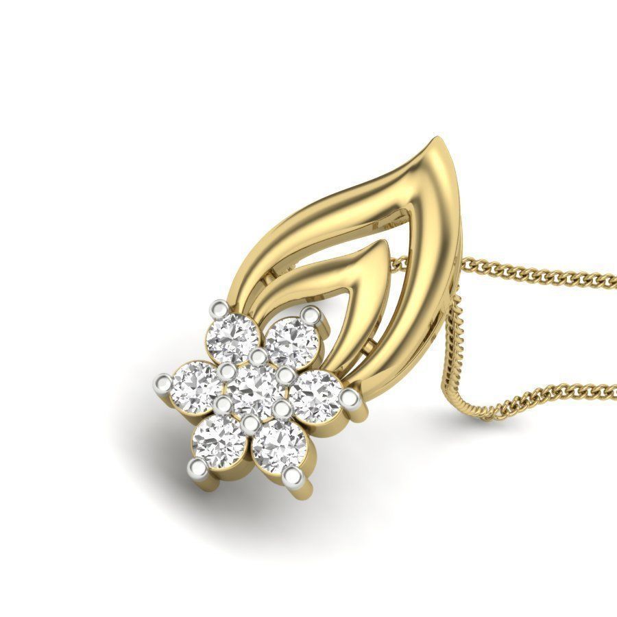 Diamond Pendant Leaf renders 3dm details 3D print model_11