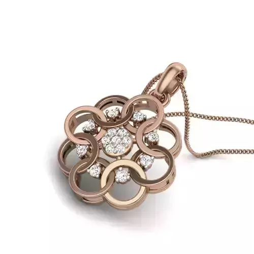 Flower Diamond Pendant renders 3dm details