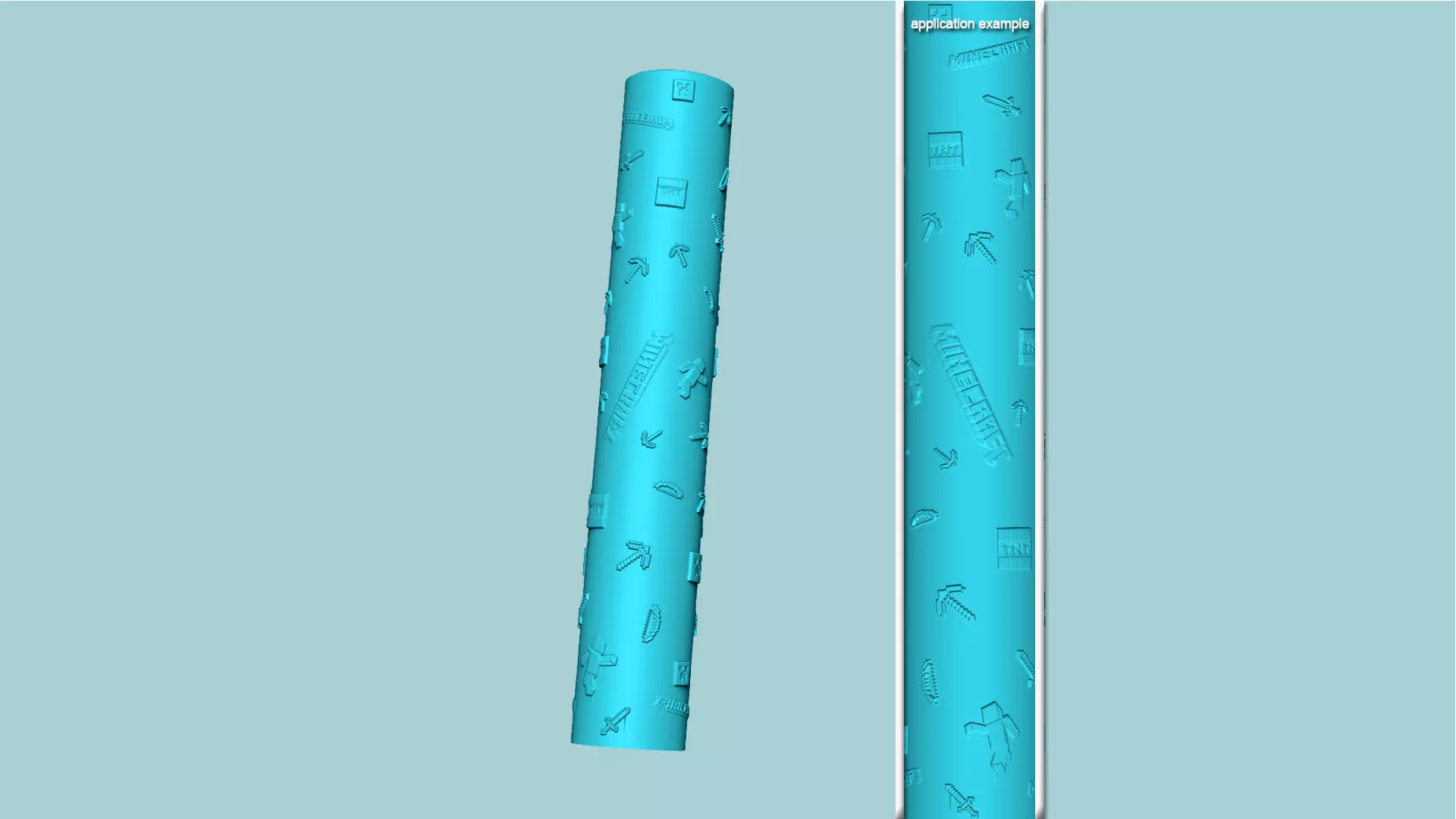 Texture Roll 69 Minecraft Positive - Fondant Decoration Maker 3D print model_0