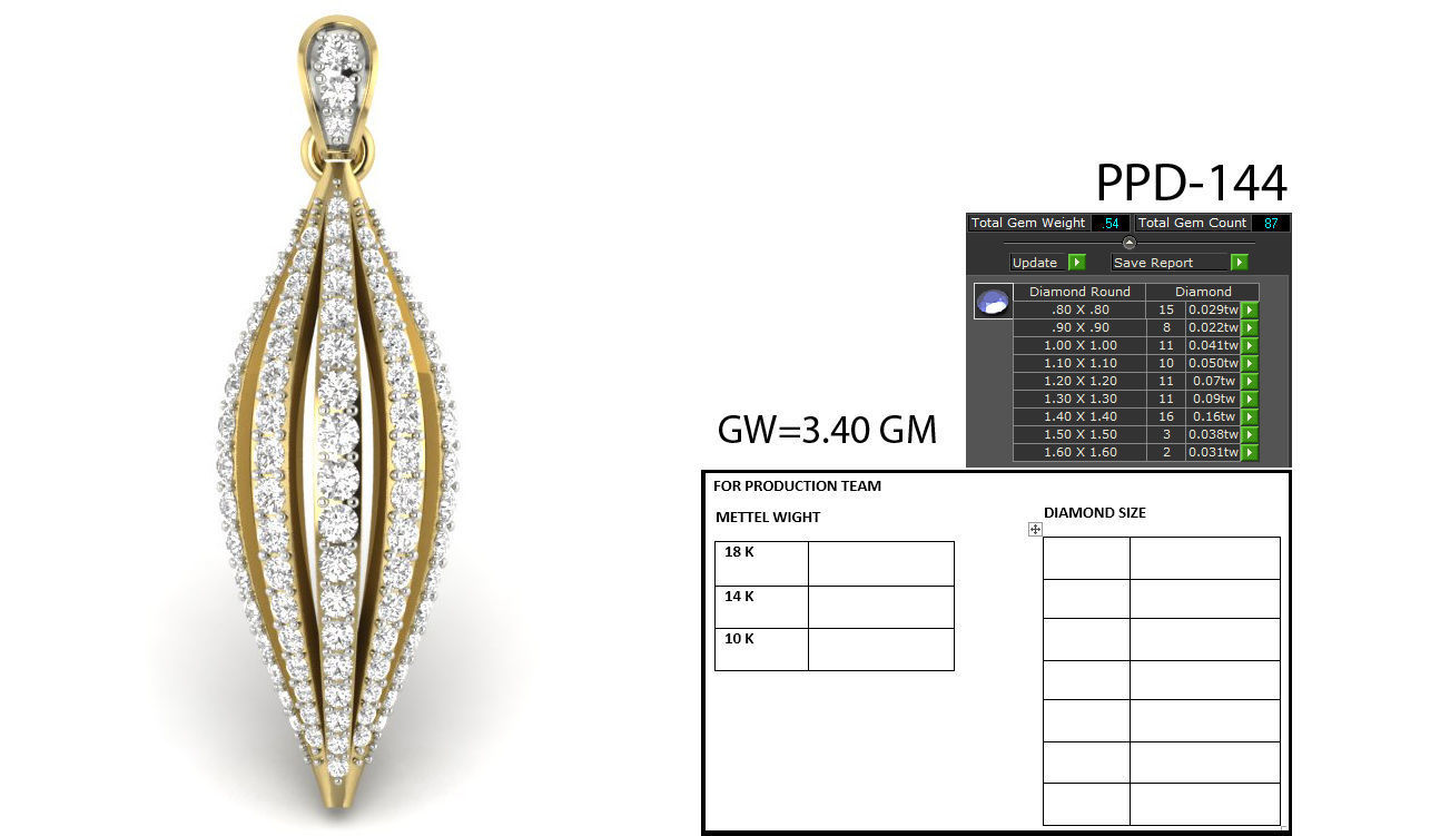 Nut Diamond Pendant renders 3dm details 3D print model_16