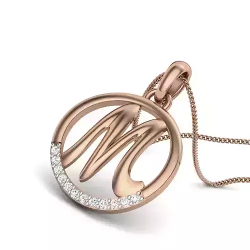 Diamond Alphabet - M Pendant renders 3dm details