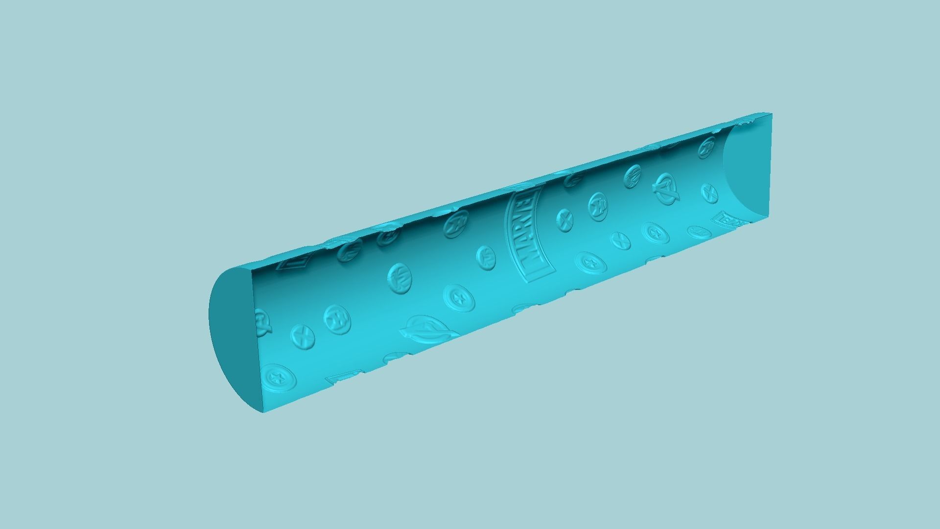 Texture Roll 70 Marvel Negative - Fondant Decoration Maker 3D print model_7