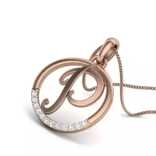 Diamond Alphabet - P Pendant renders 3dm details