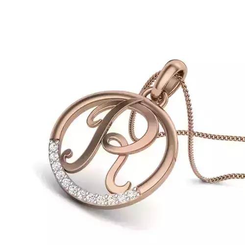 Diamond Alphabet - R Pendant renders 3dm details