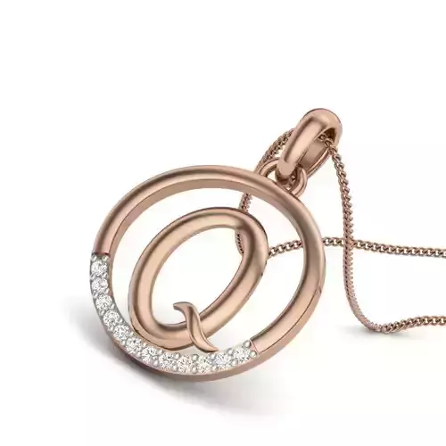 Diamond Alphabet - Q Pendant renders 3dm details