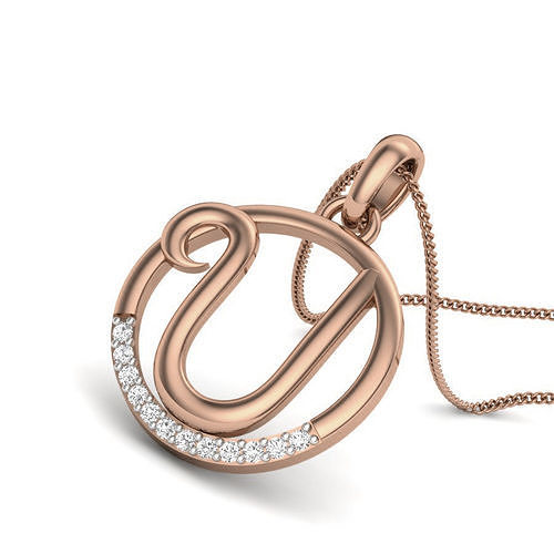 Diamond Alphabet - U Pendant renders 3dm details 3D print model