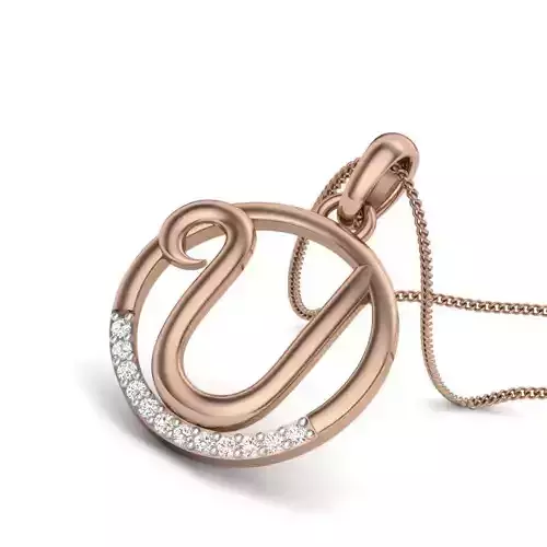 Diamond Alphabet - U Pendant renders 3dm details