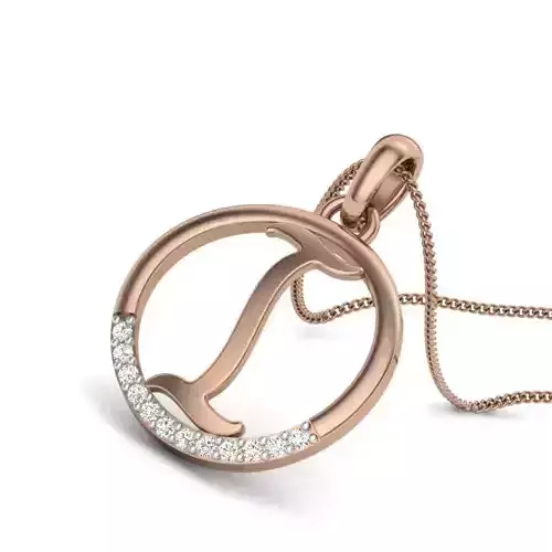 Diamond Alphabet - I Pendant renders 3dm details