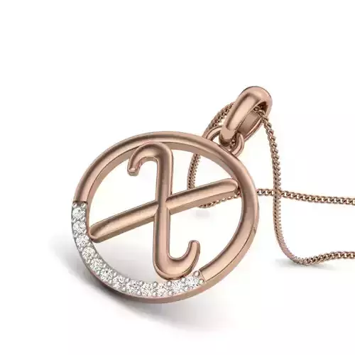 Diamond Alphabet - X Pendant renders 3dm details