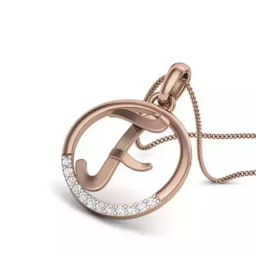 Diamond Alphabet - F Pendant renders 3dm details