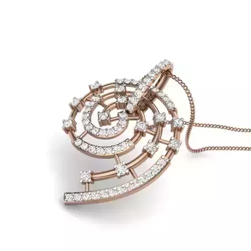 Diamond Spiral Galaxy Pendant renders 3dm details
