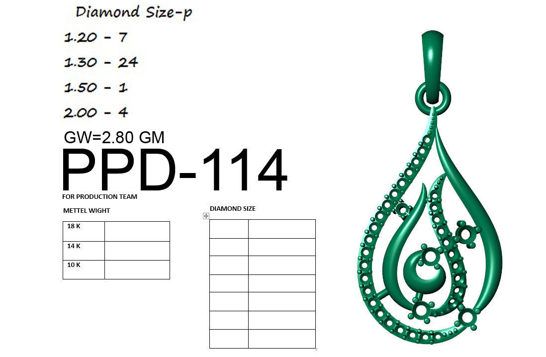 Diamond Pendant renders 3dm details 3D print model_16