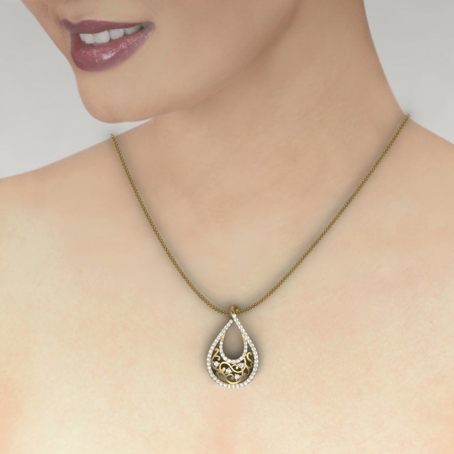 Diamond Pendant renders 3dm details 3D print model_1