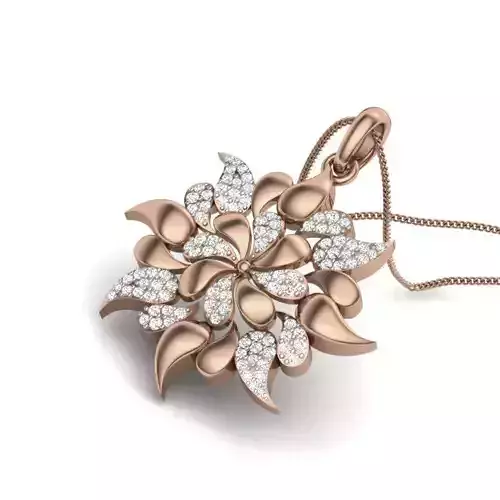 Flower Diamond Cocktail Pendant renders 3dm details