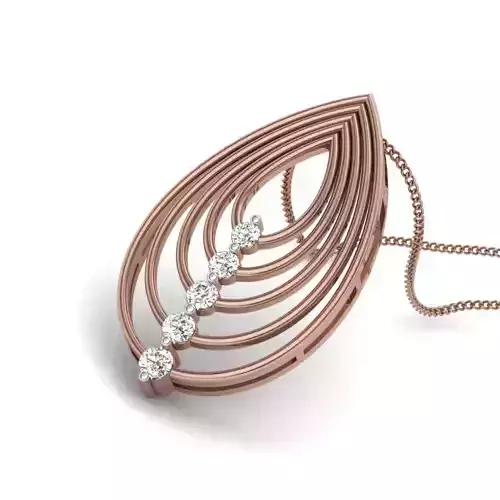 Leaf Diamond Pendant renders 3dm details