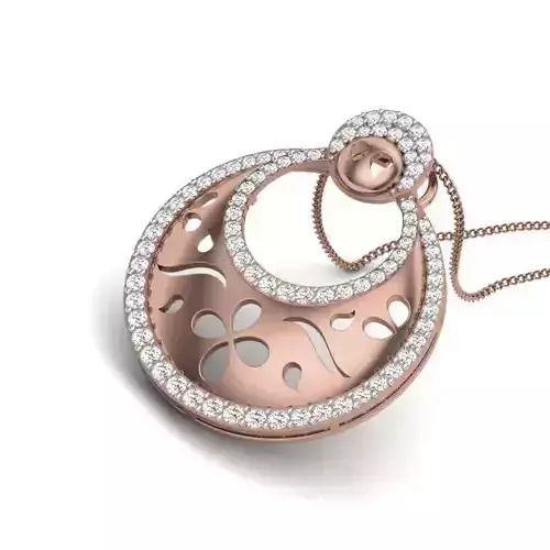 Diamond flower vines Cocktail Pendant renders 3dm details