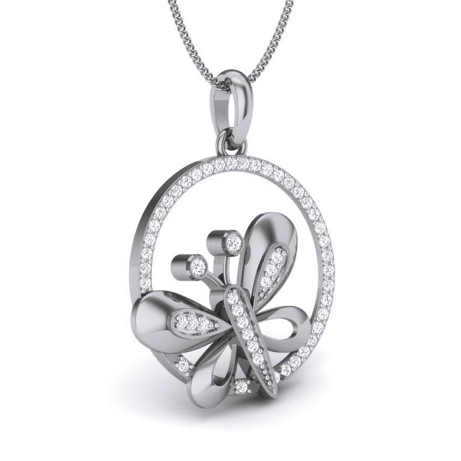Diamond Butterfly Pendant renders 3dm details 3D print model_3