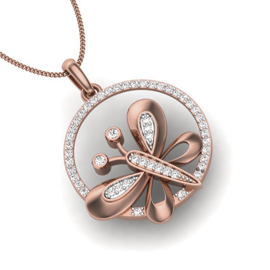 Diamond Butterfly Pendant renders 3dm details 3D print model_7