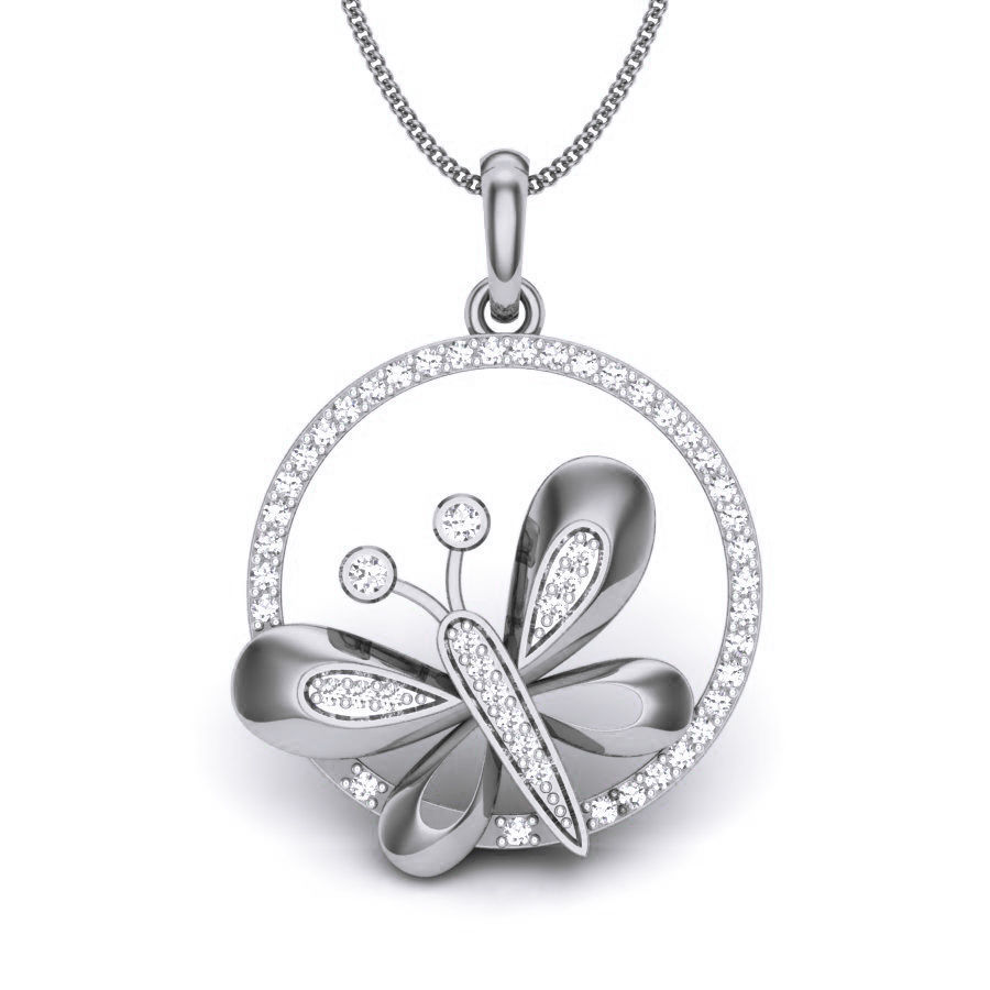 Diamond Butterfly Pendant renders 3dm details 3D print model_14